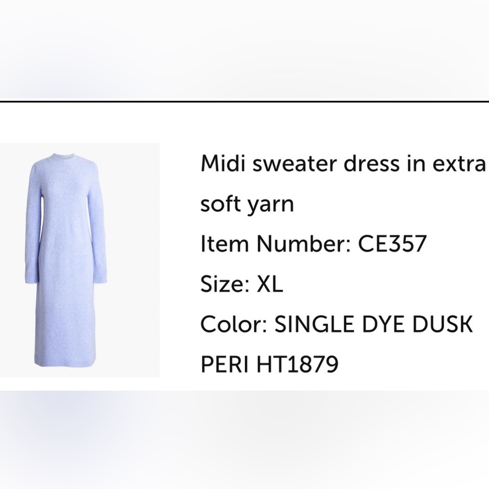Women's Periwinkle extra soft  Sweater Dress
